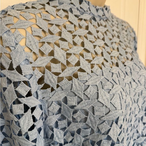 NWT AQUA Sky Blue Lace Long Sleeve Sheath Dress Size M - Picture 7 of 10